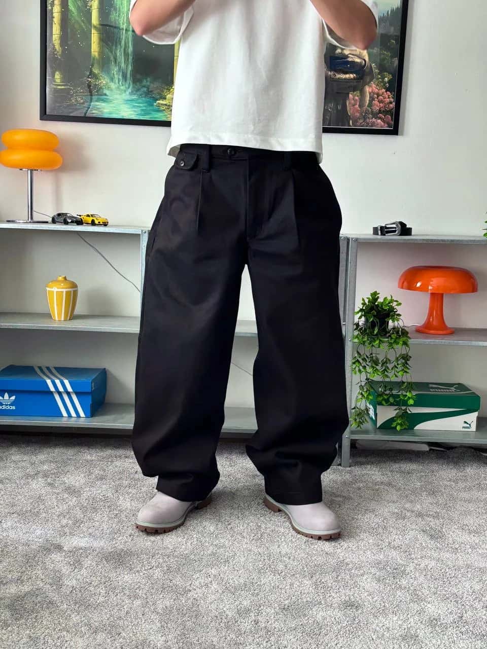 Pileli Baggy Pantolon