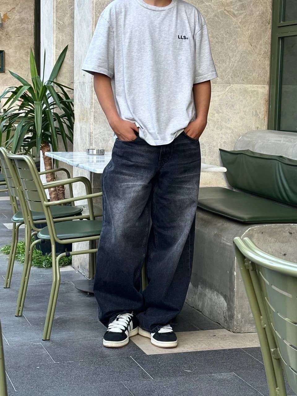 Taşlamalı Baggy Jeans - 1